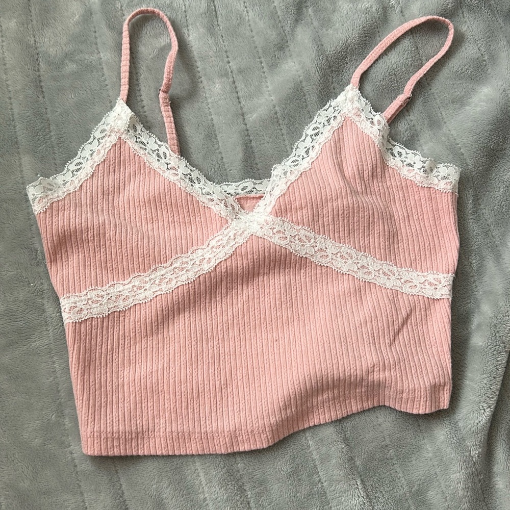 Baby Pink Lace Tank Top